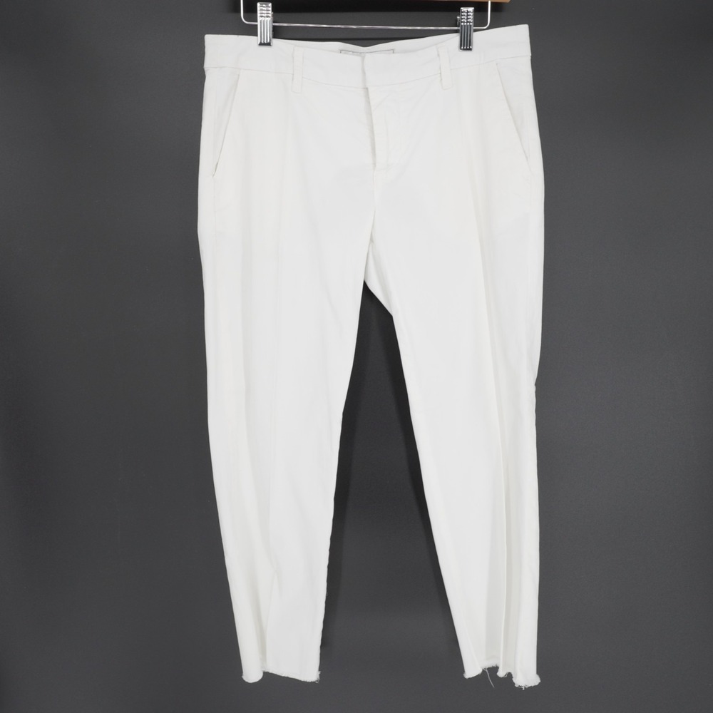Frank & Eileen  Wicklow Capri Pants Womens 6 White Cotton Coastal Casual Stretch - Picture 10 of 11
